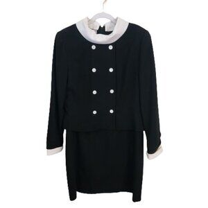 Brooks Brothers Vintage 80s Wool Jackie O Double Breasted Cost Dress Size 14